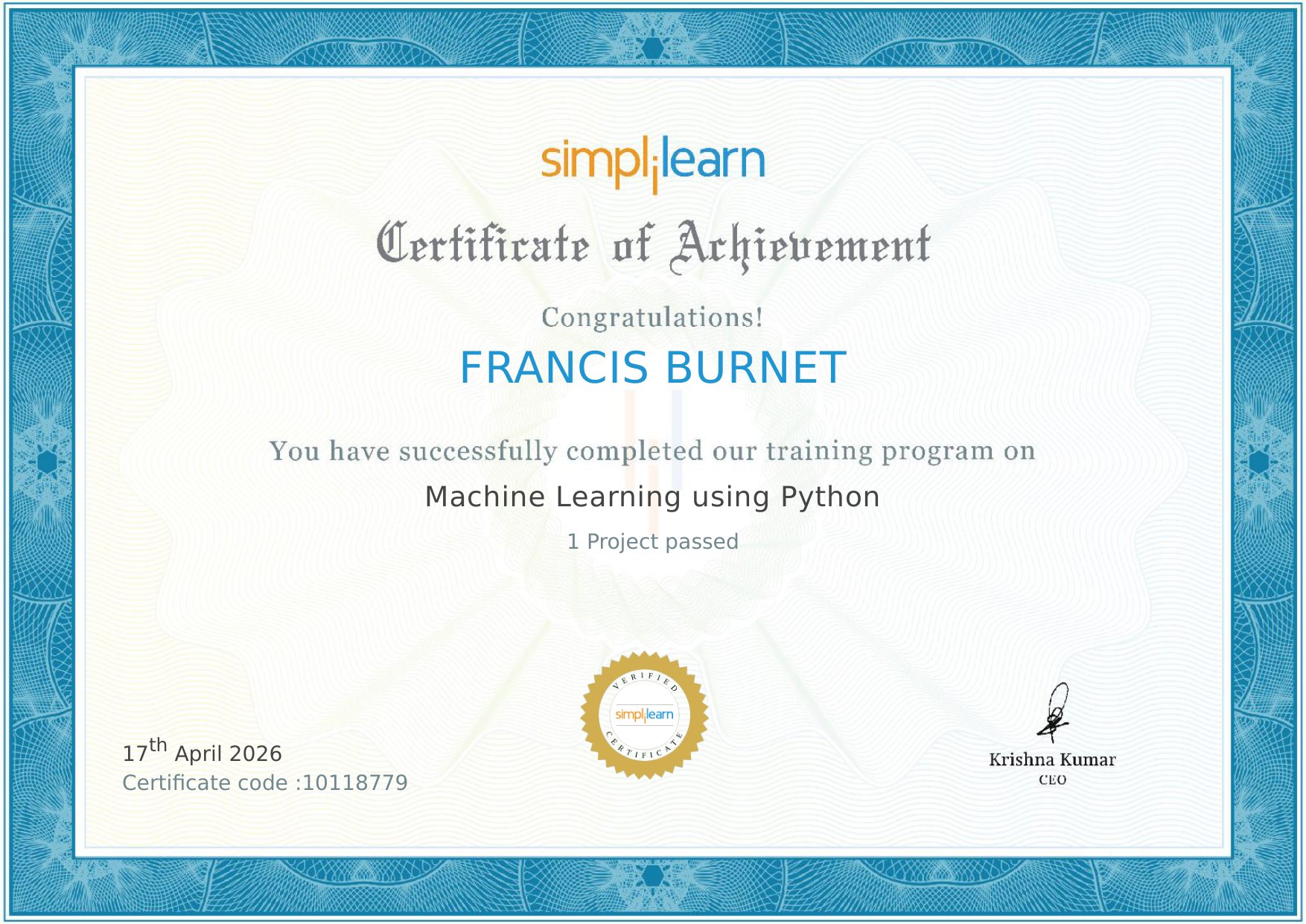 Machine Learning Using Python
